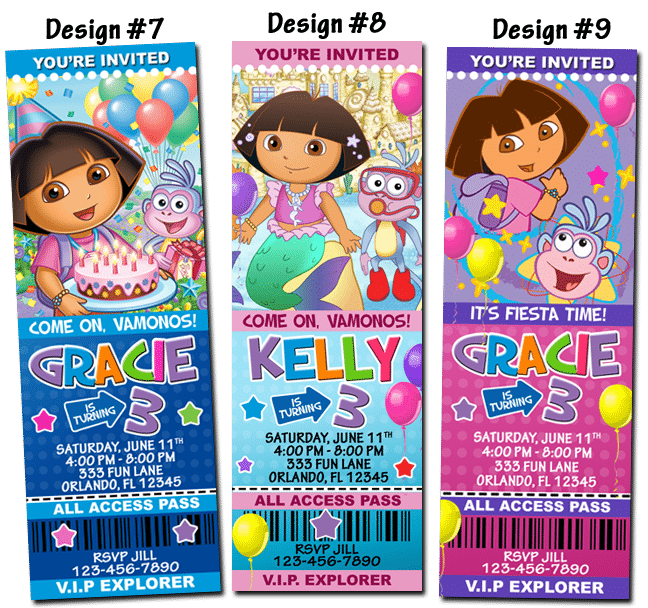 dora invitation template free