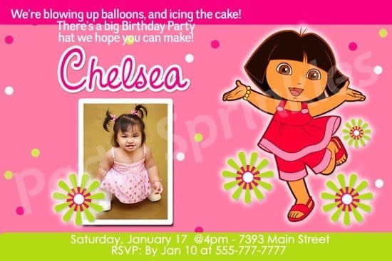 Dora The Explorer Invitation Free Templates