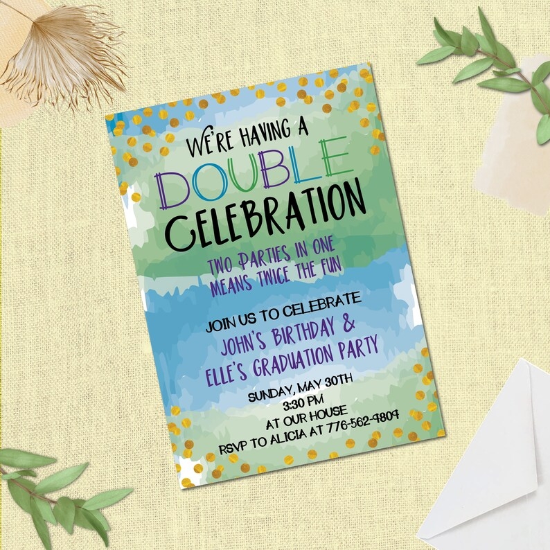 double celebration invitation templates