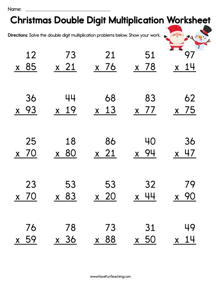 Double Digit Multiplication Worksheets 15 Worksheets Worksheets 