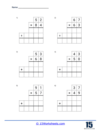 multiplying double digits worksheet