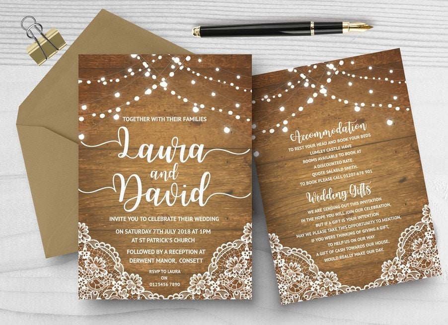 Double Sided Wedding Invitation Templates