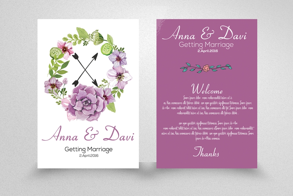 double sided wedding invitation templates free