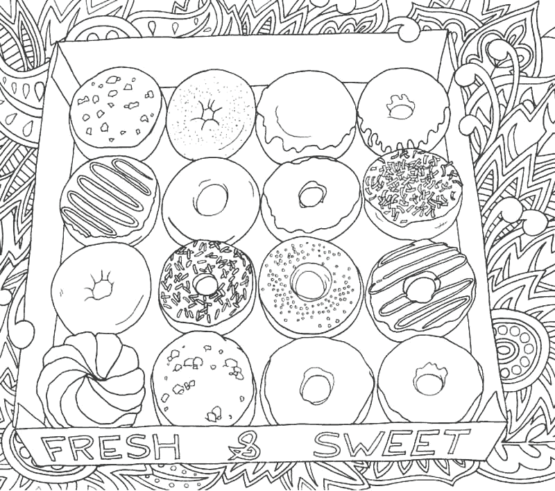 Doughnut Coloring Pages