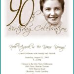 Downloadable 90th Birthday Invitation Template Free Invitations