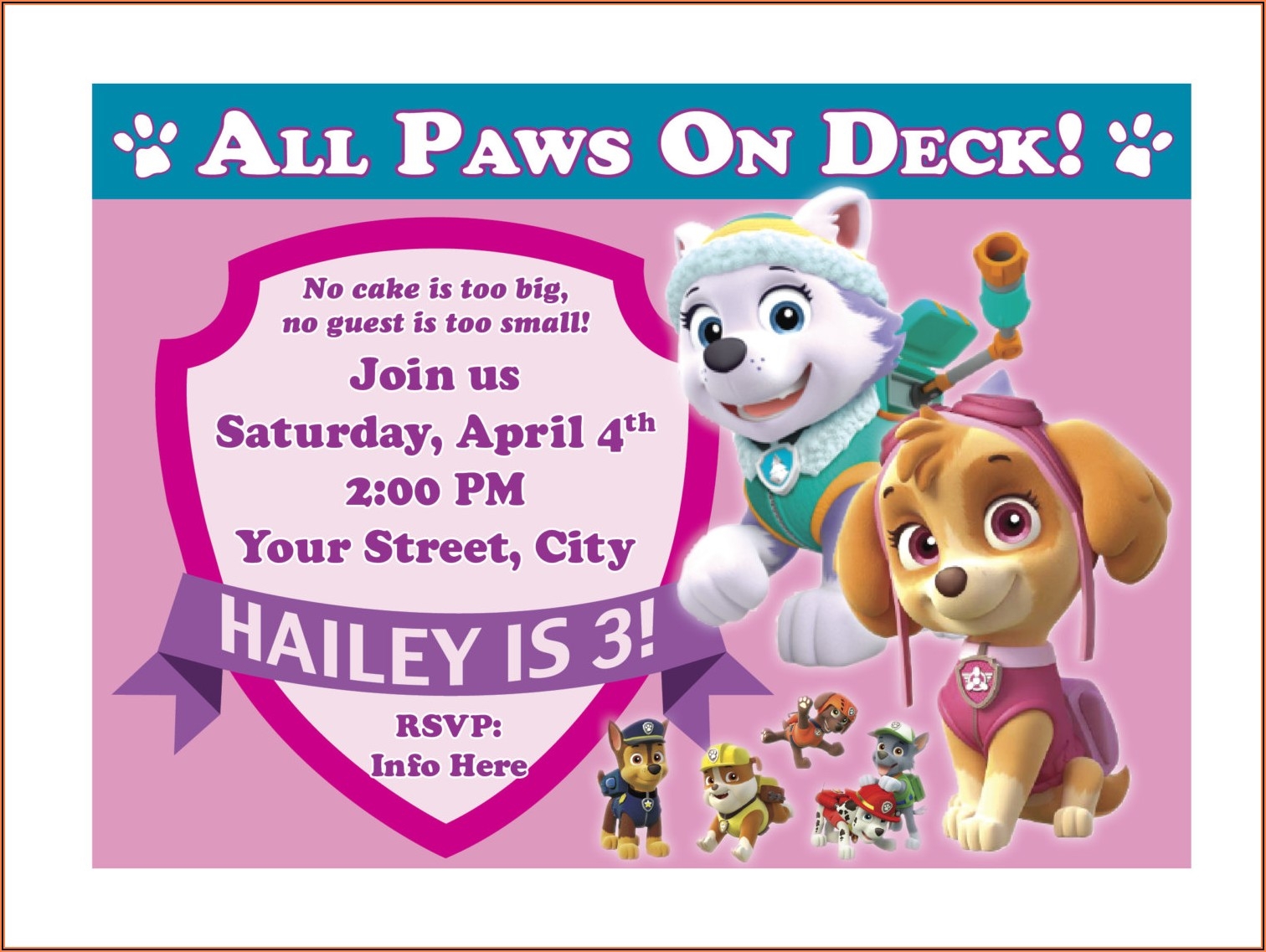 editable paw patrol birthday invitation template free