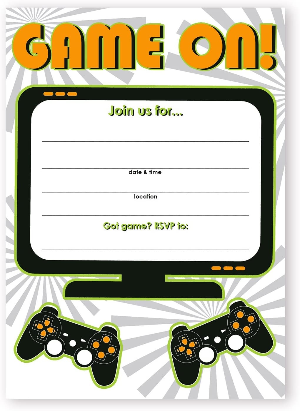 Downloadable Free Printable Video Game Party Invitation Template Free 