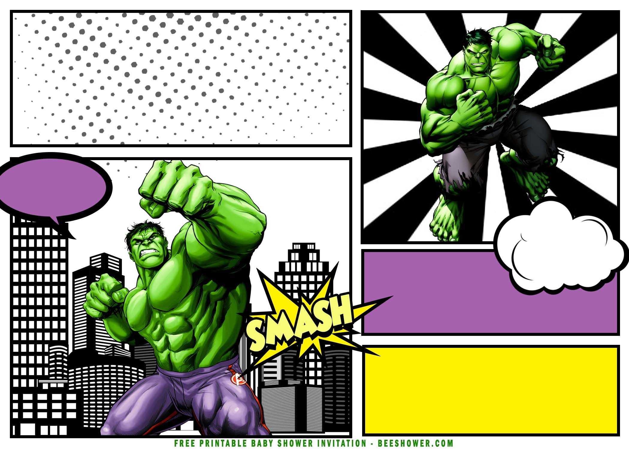 Downloadable Hulk Invitation Template Free