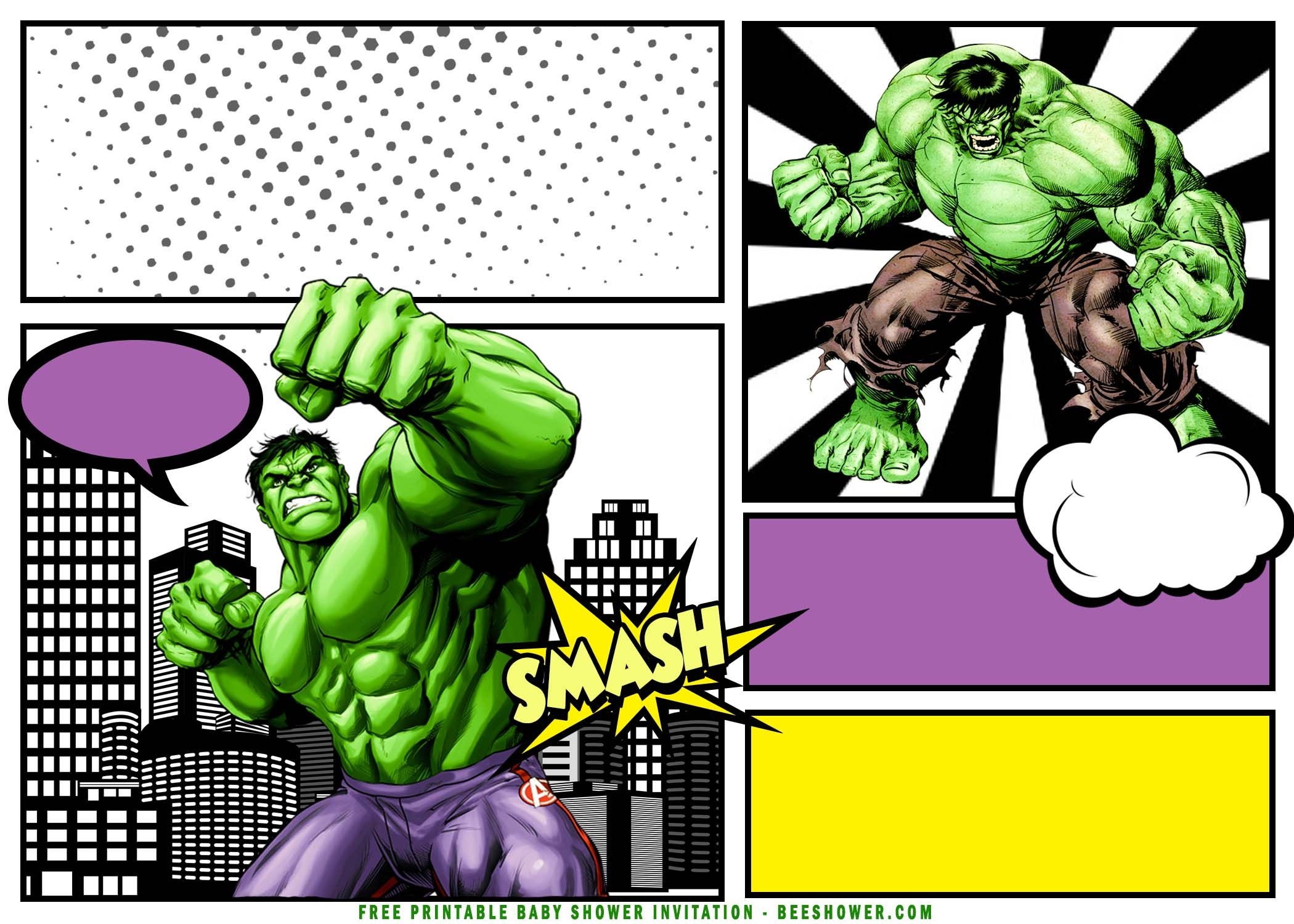Downloadable Hulk Invitation Template Free