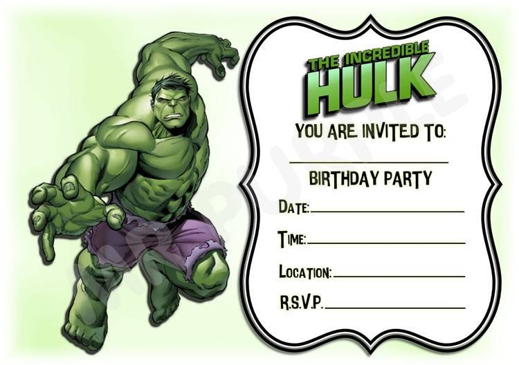 downloadable hulk invitation template free