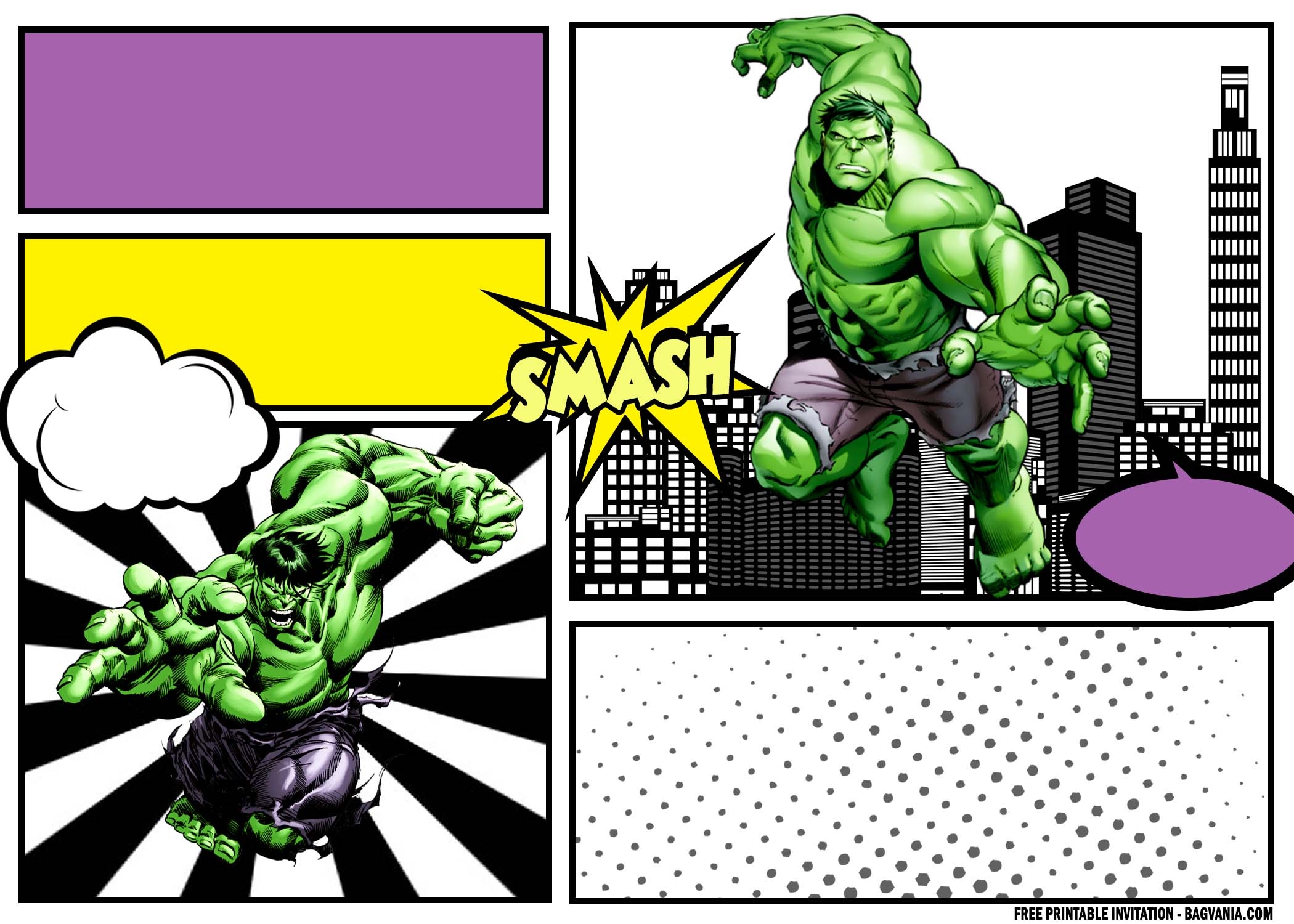 Downloadable Hulk Invitation Template Free