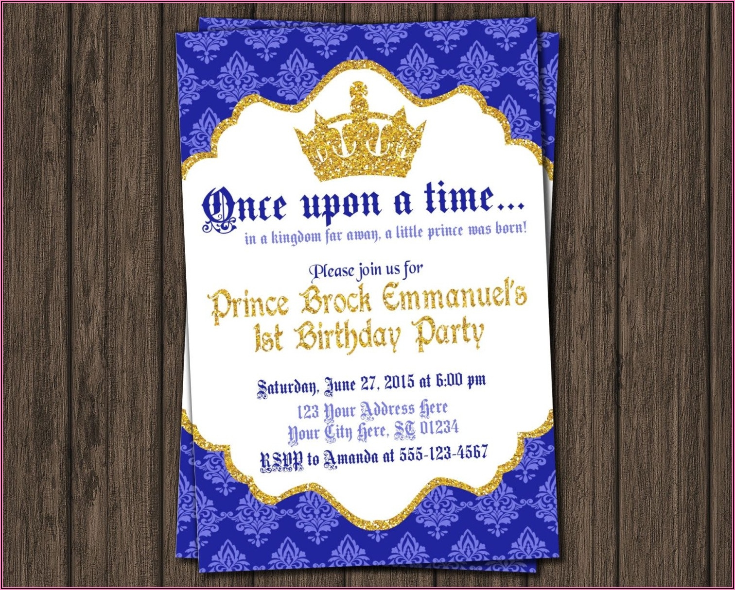 Downloadable Royal Prince Birthday Invitation Template Free 