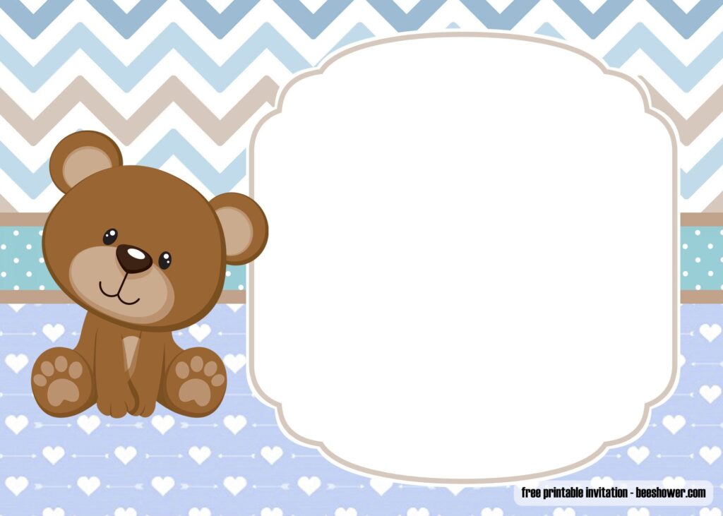 Downloadable Teddy Bear Invitation Template Free Content Calendar