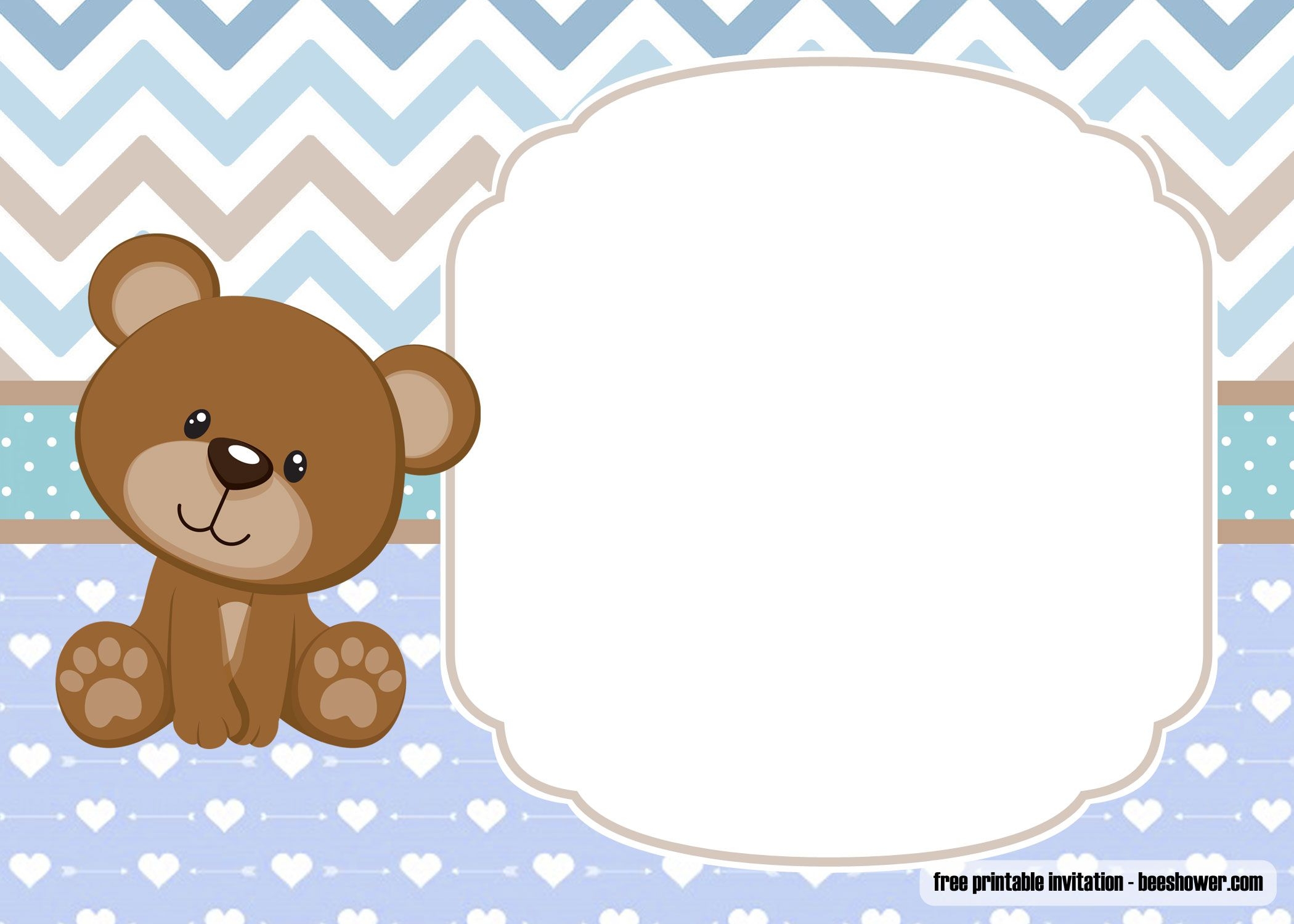 Downloadable Teddy Bear Invitation Template Free Content Calendar 
