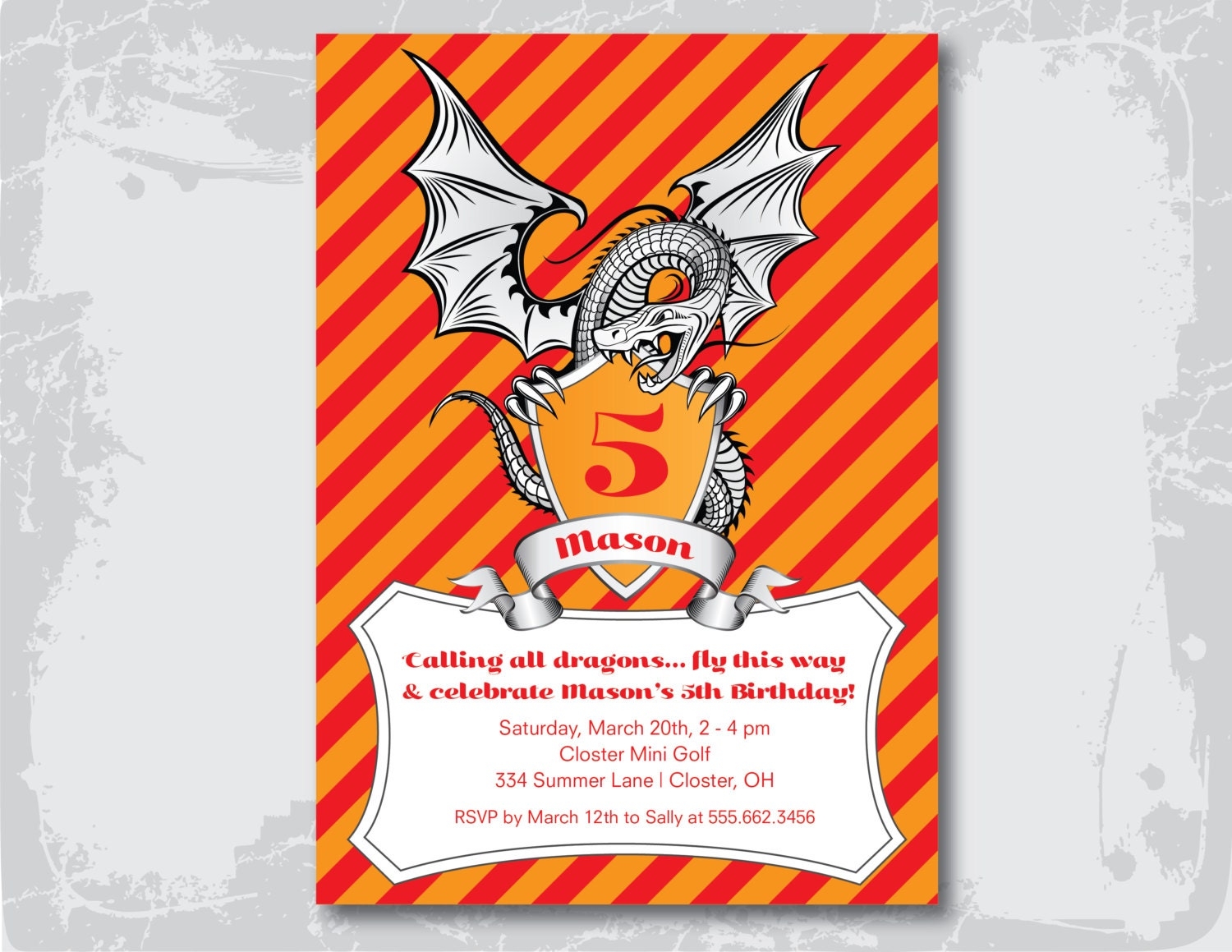 dragon party invitation template