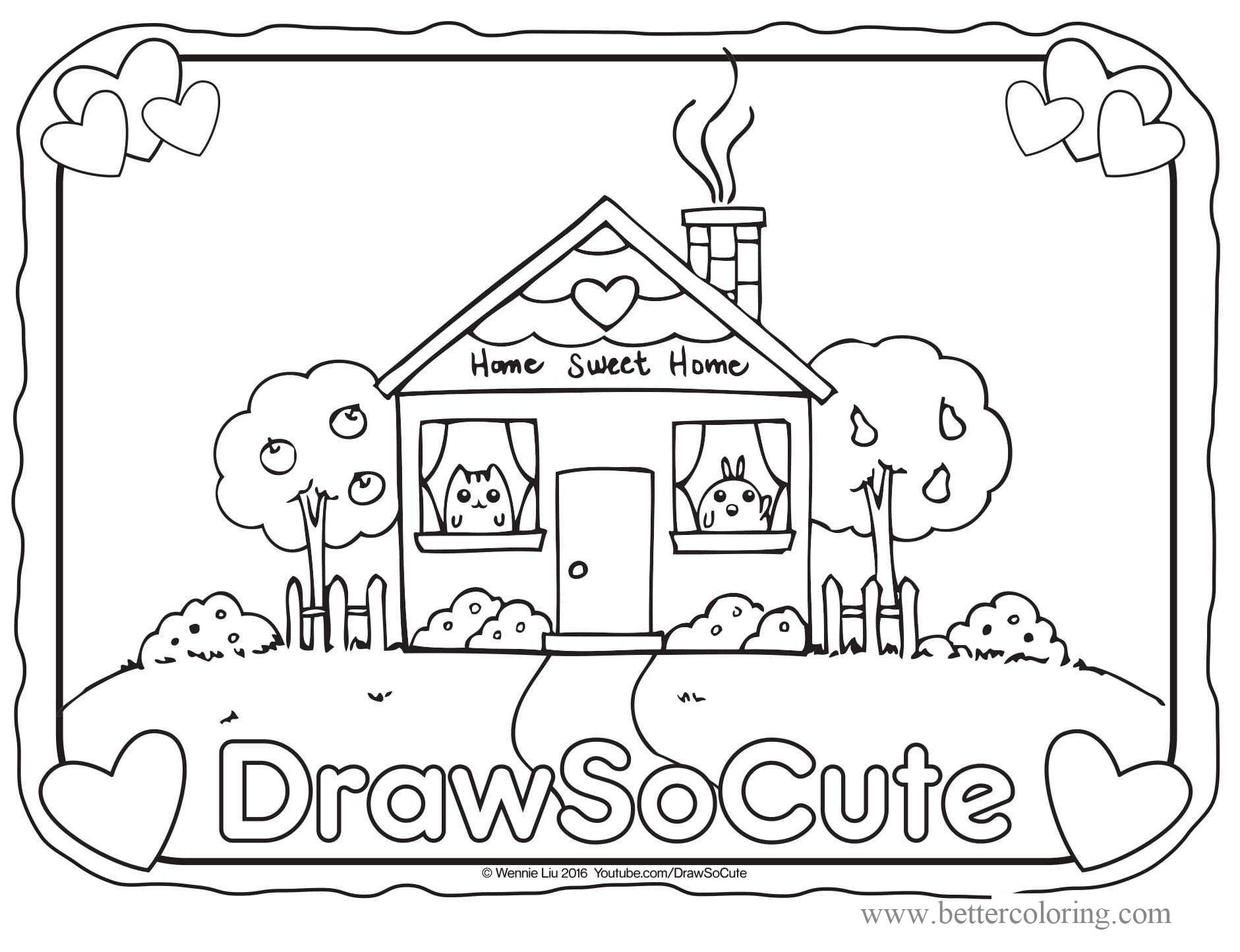 Draw So Cute House Coloring Pages Free Printable Coloring Pages