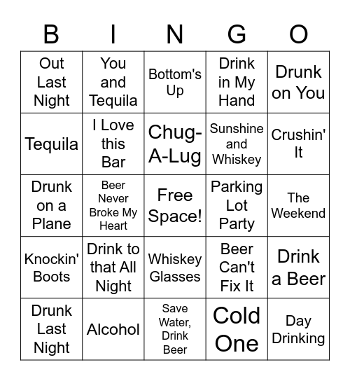 printable drinking bingo cards