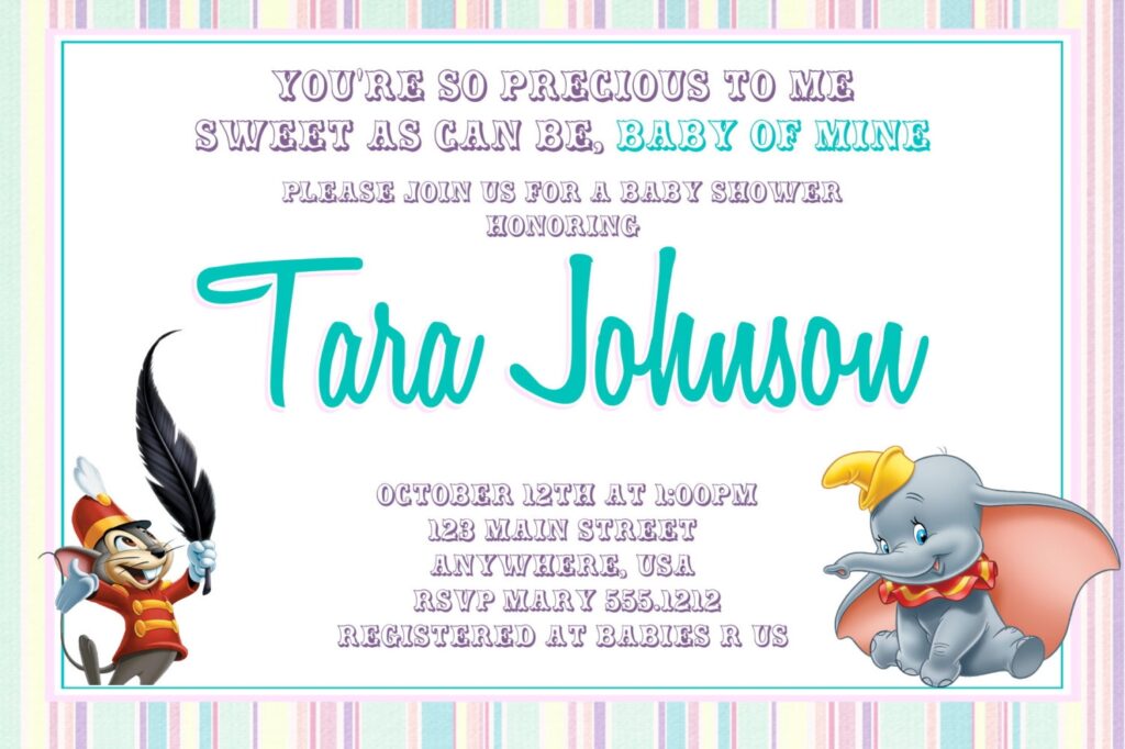 Dumbo Invitation Template Invitation Template Ideas