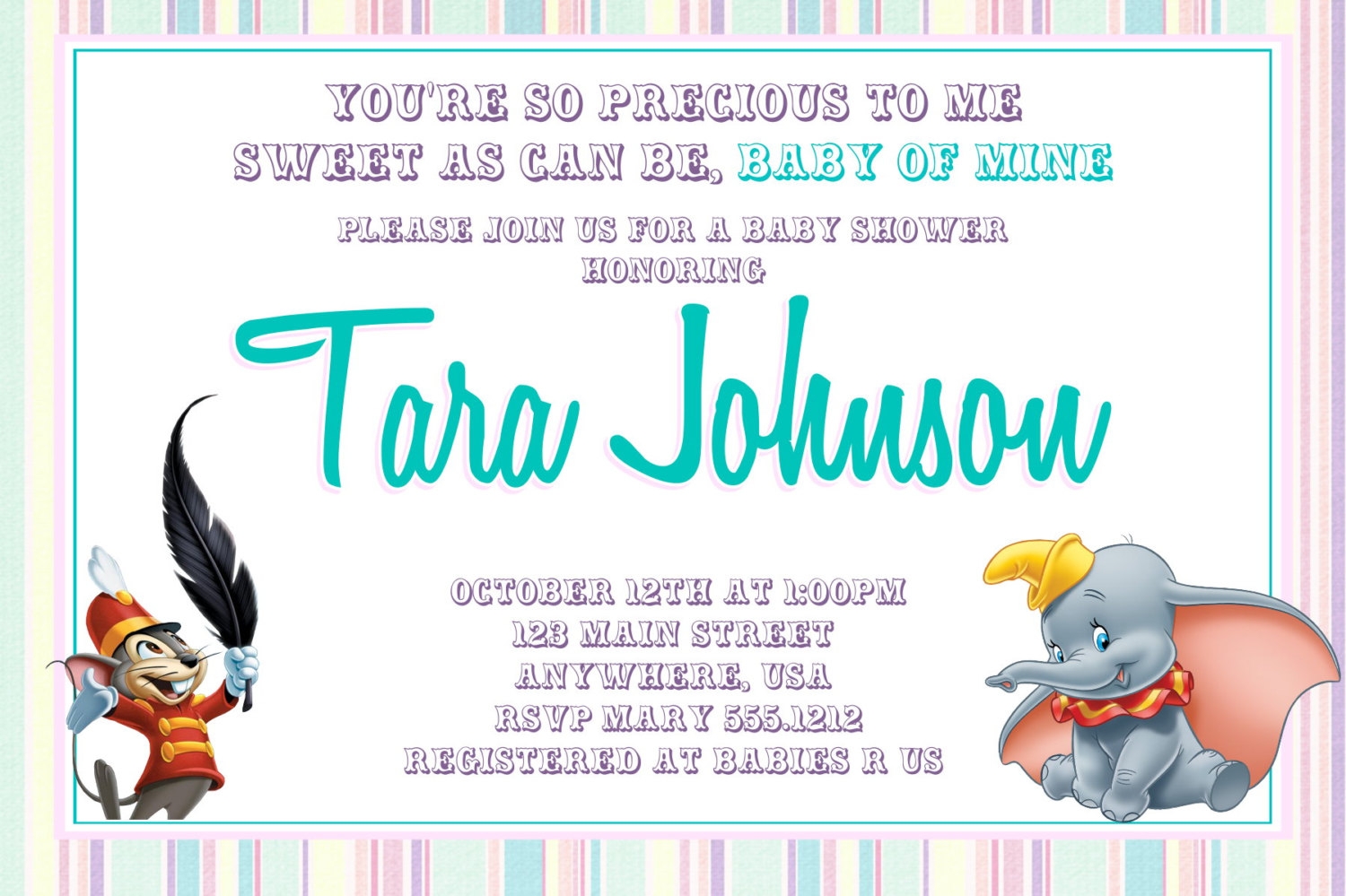 Dumbo Invitation Template Invitation Template Ideas