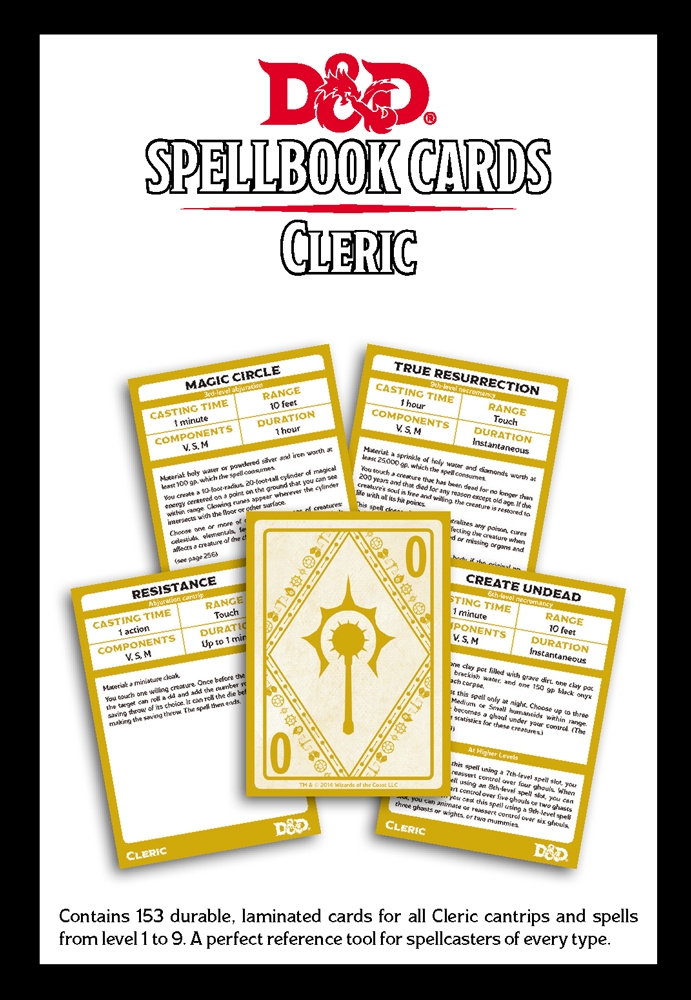 Dungeons Dragons Spellbook Cards Cleric