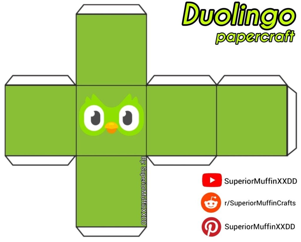 Duolingo Owl Cube Papercraft By SuperiorMuffinXXDD Paper Doll