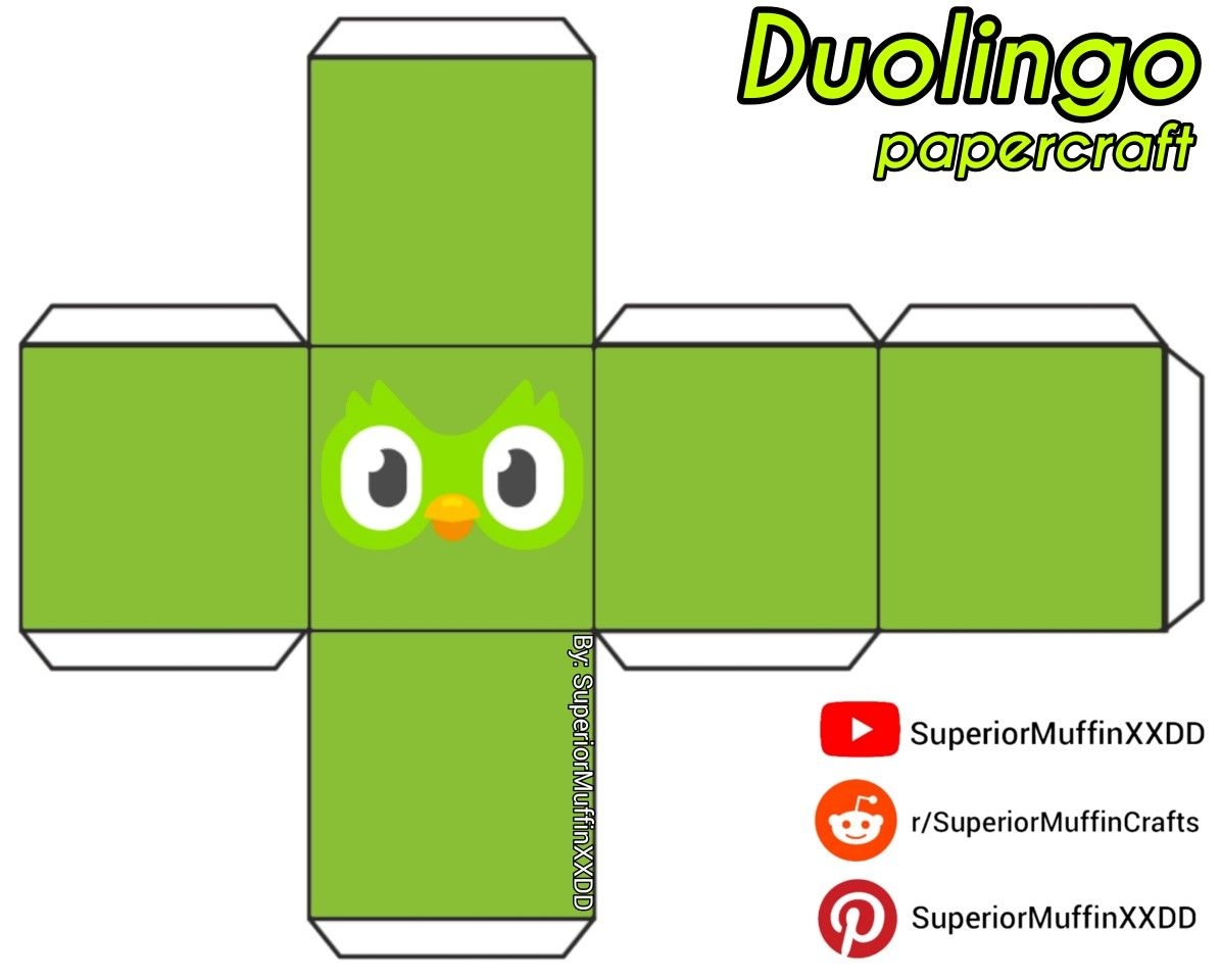 Duolingo Owl Cube Papercraft By SuperiorMuffinXXDD Paper Doll 