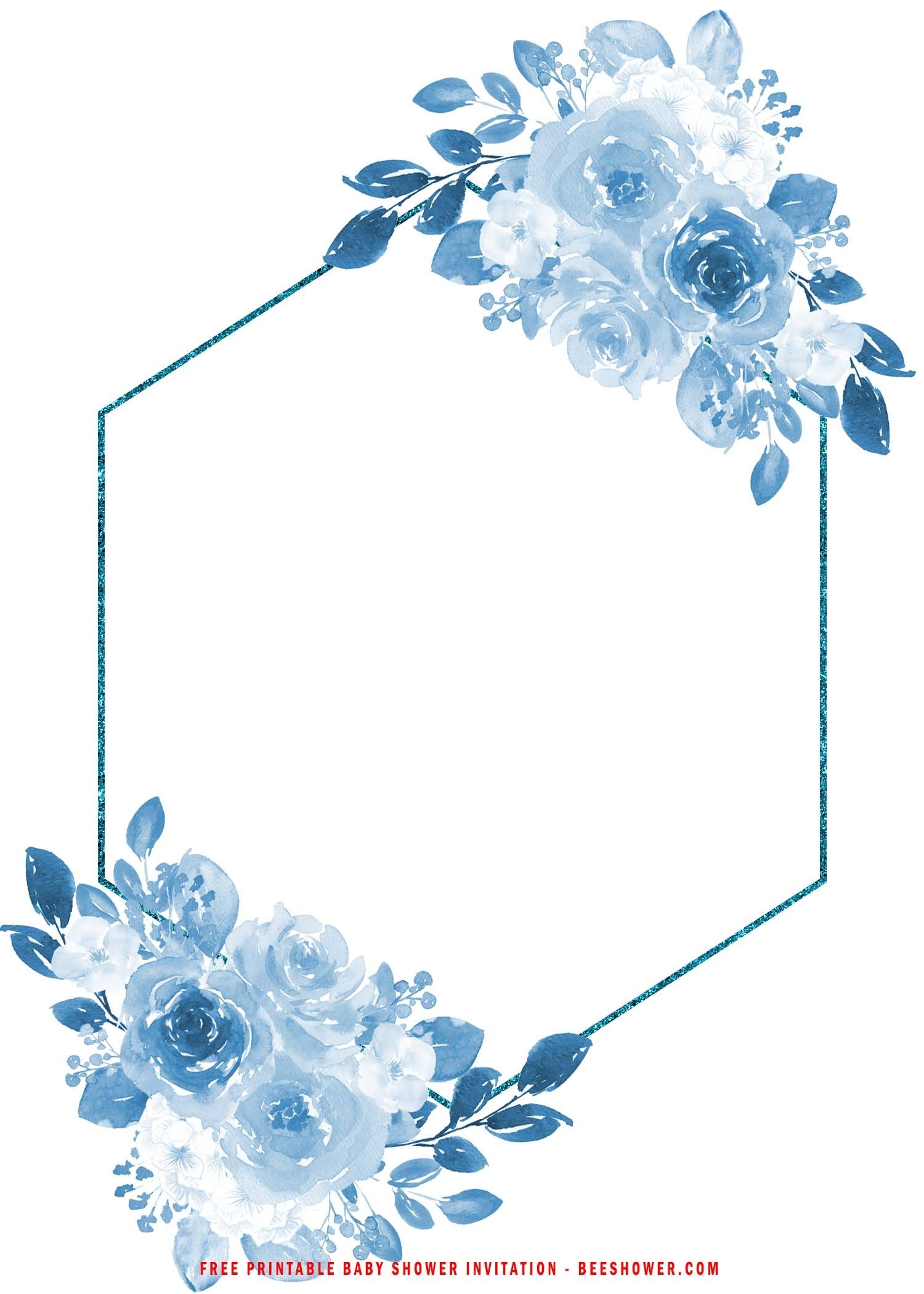 Dusty Blue Wedding Invitation Free Template Template