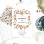 Dusty Rose Wedding Invitation Template Free Download