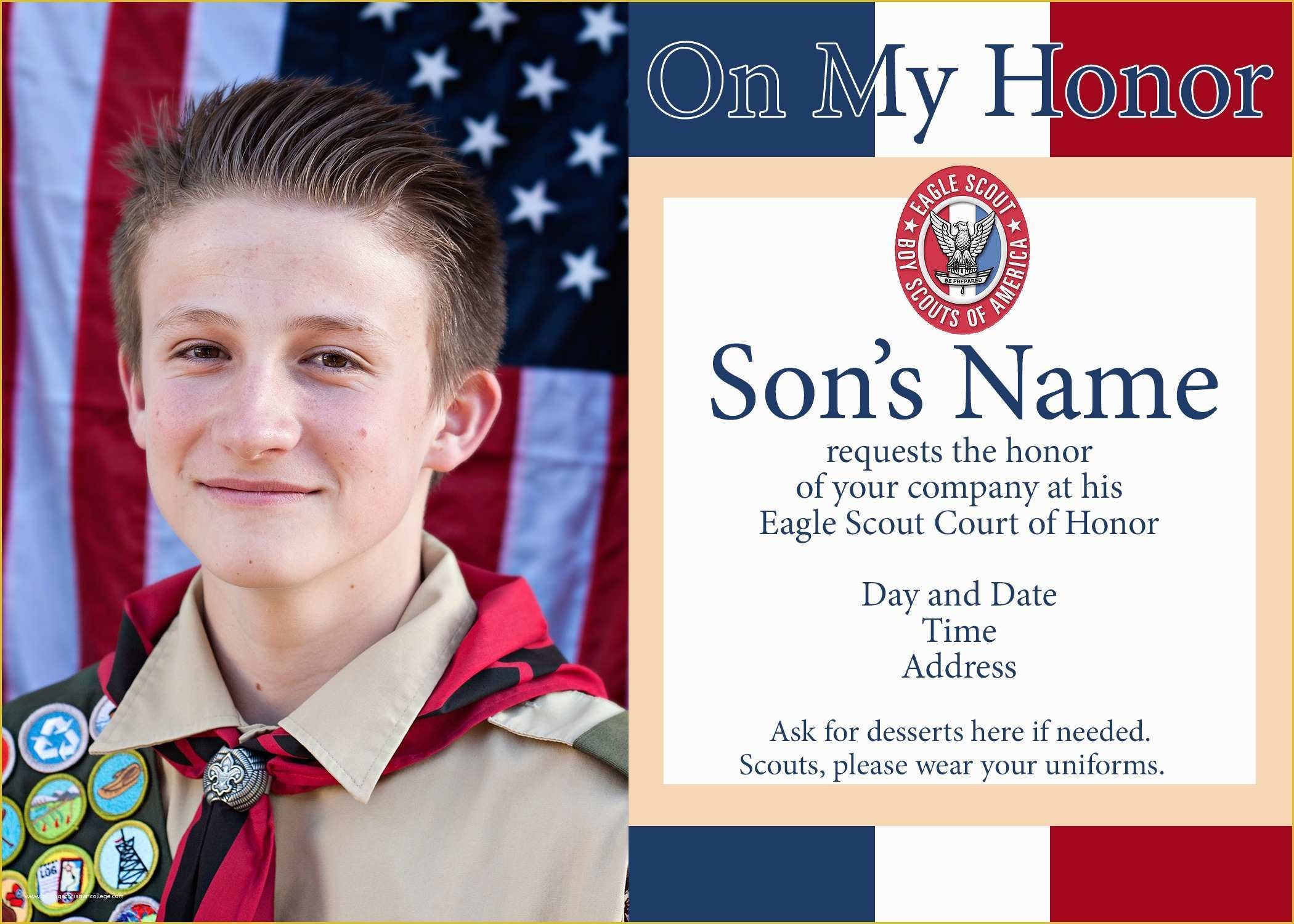 Eagle Court Of Honor Invitation Free Template Of Eagle Scout Court Of 