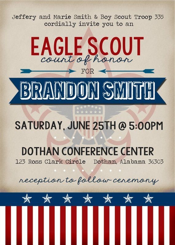 Eagle Scout Invitations Template Free Printable Word Searches