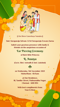 ear piercing invitation template free