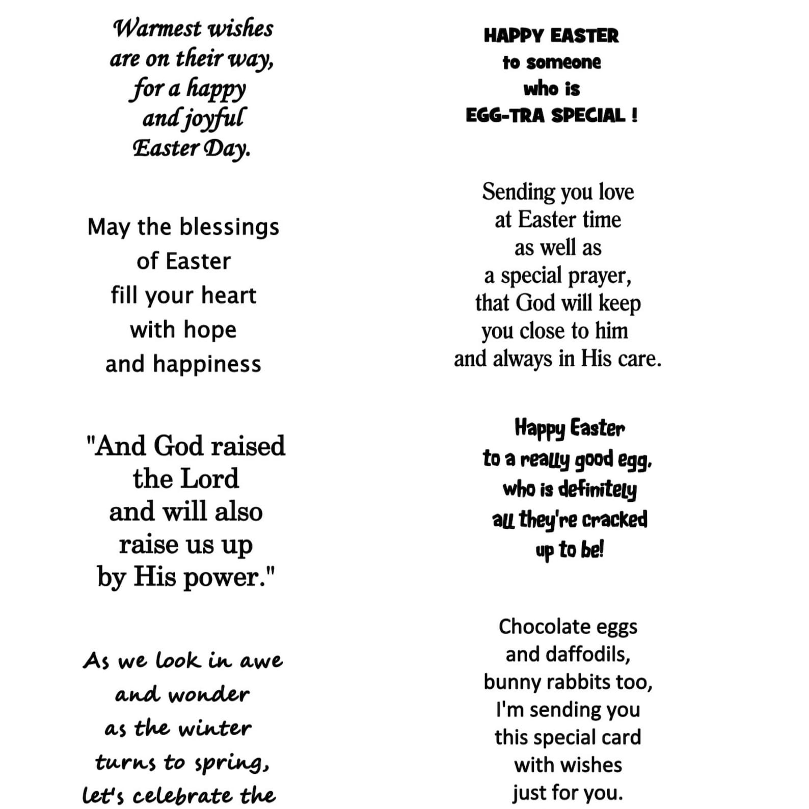 printable easter card inserts