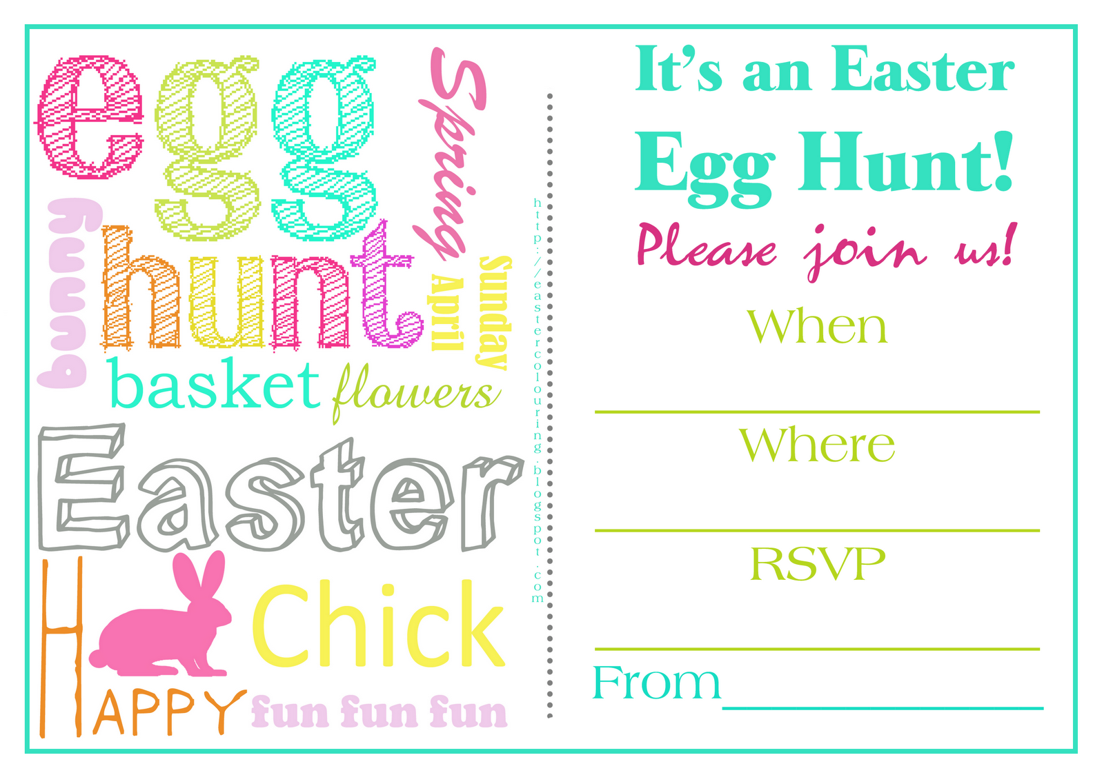 easter egg hunt invite template free
