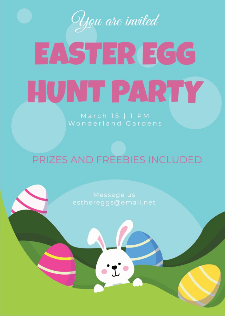 Easter Egg Hunt Party Invitation In Illustrator Word PSD Google Docs