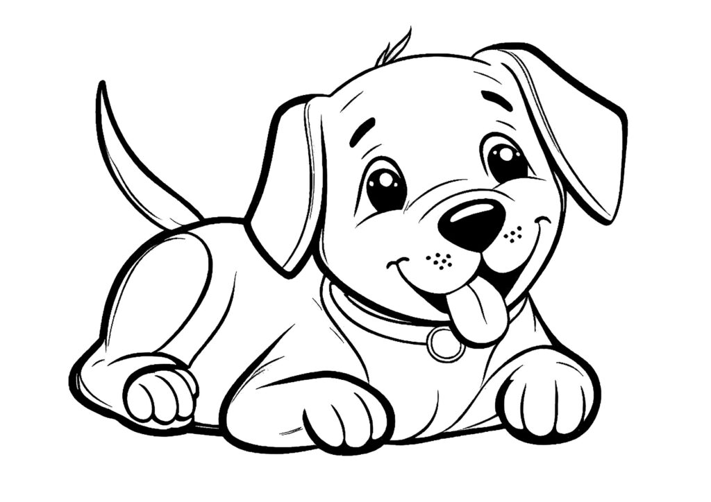 Easy To Color Dog Dog Coloring Pages