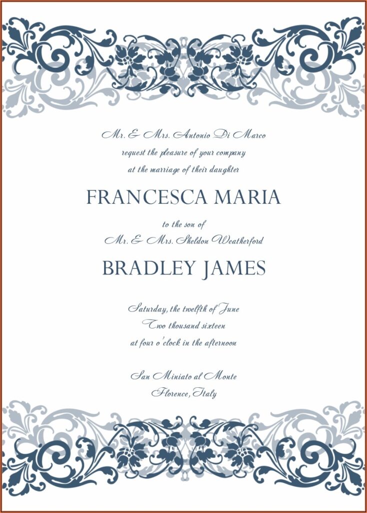 Ecard Wedding Invitation Templates Template 2 Resume Examples