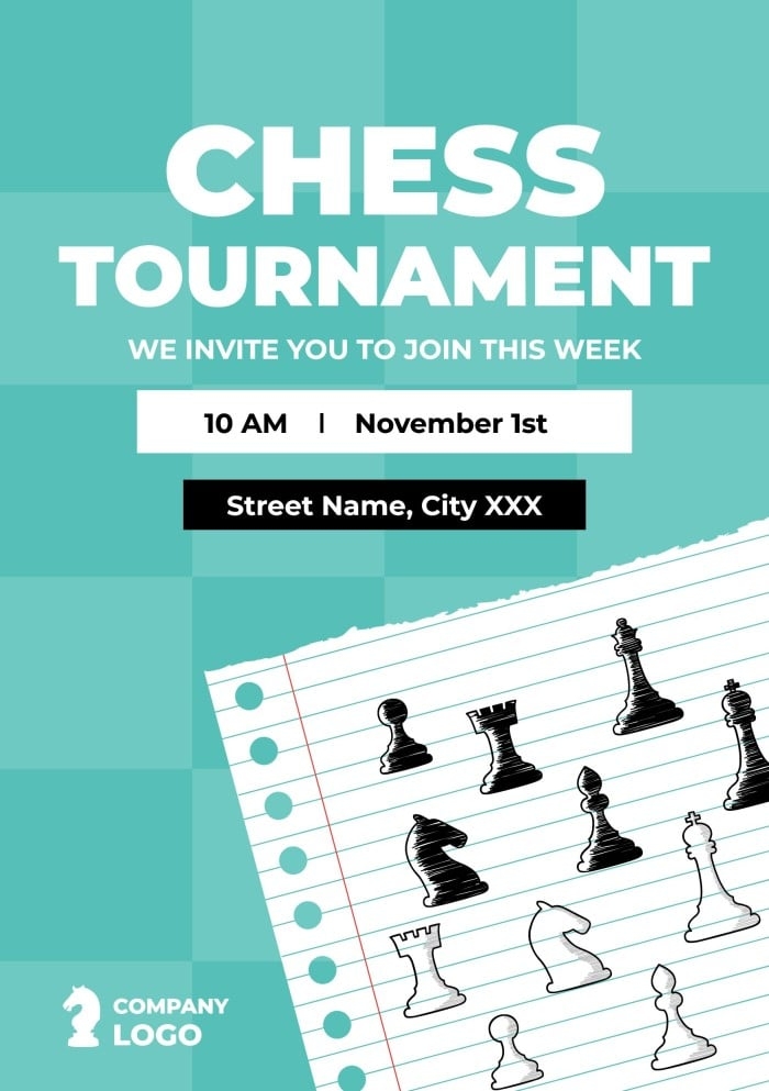Edit This Hand drawn Chess Tournament Invitation Design For Free