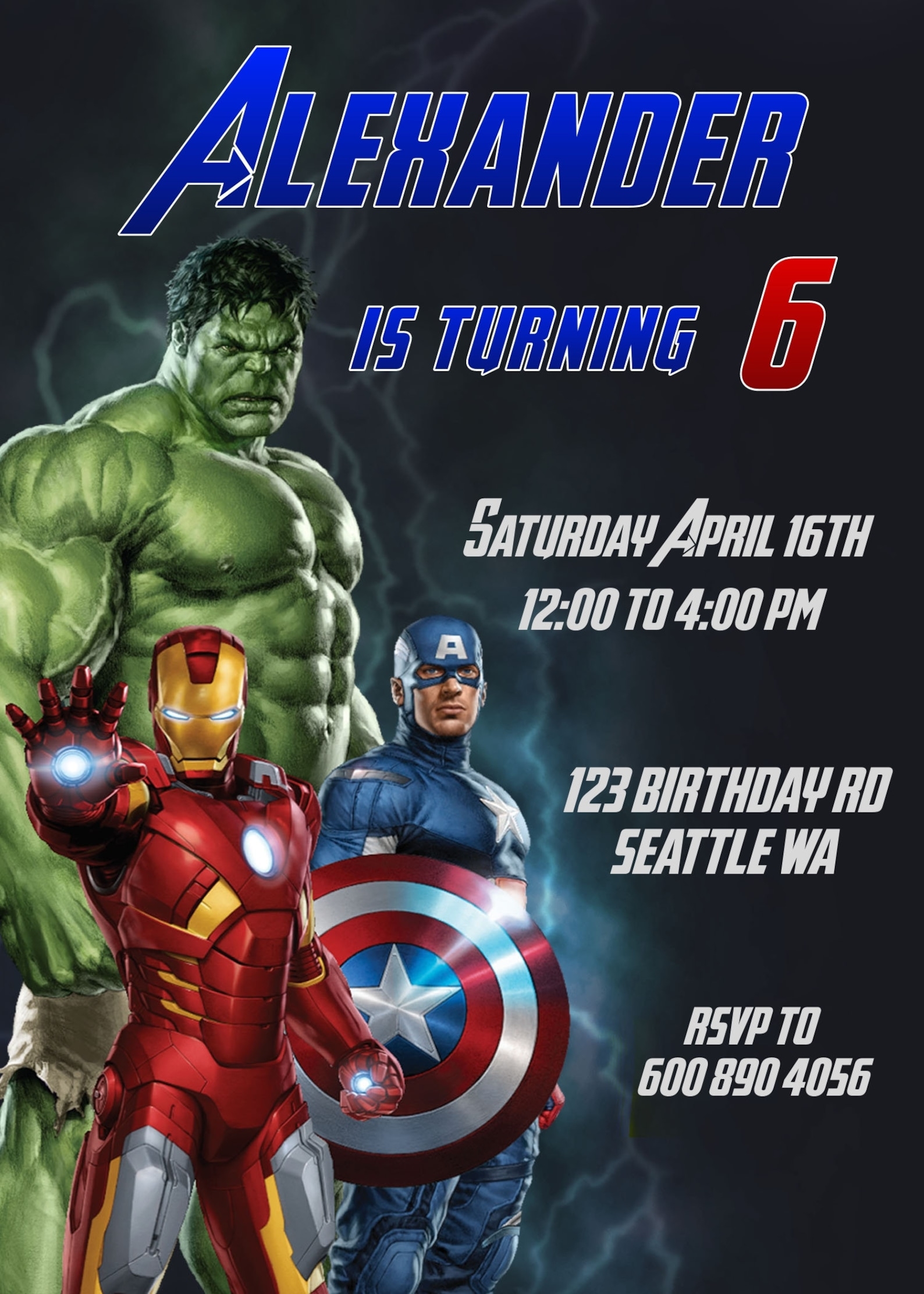 EDITABLE Avengers Birthday Invitation Avengers Invitation Etsy