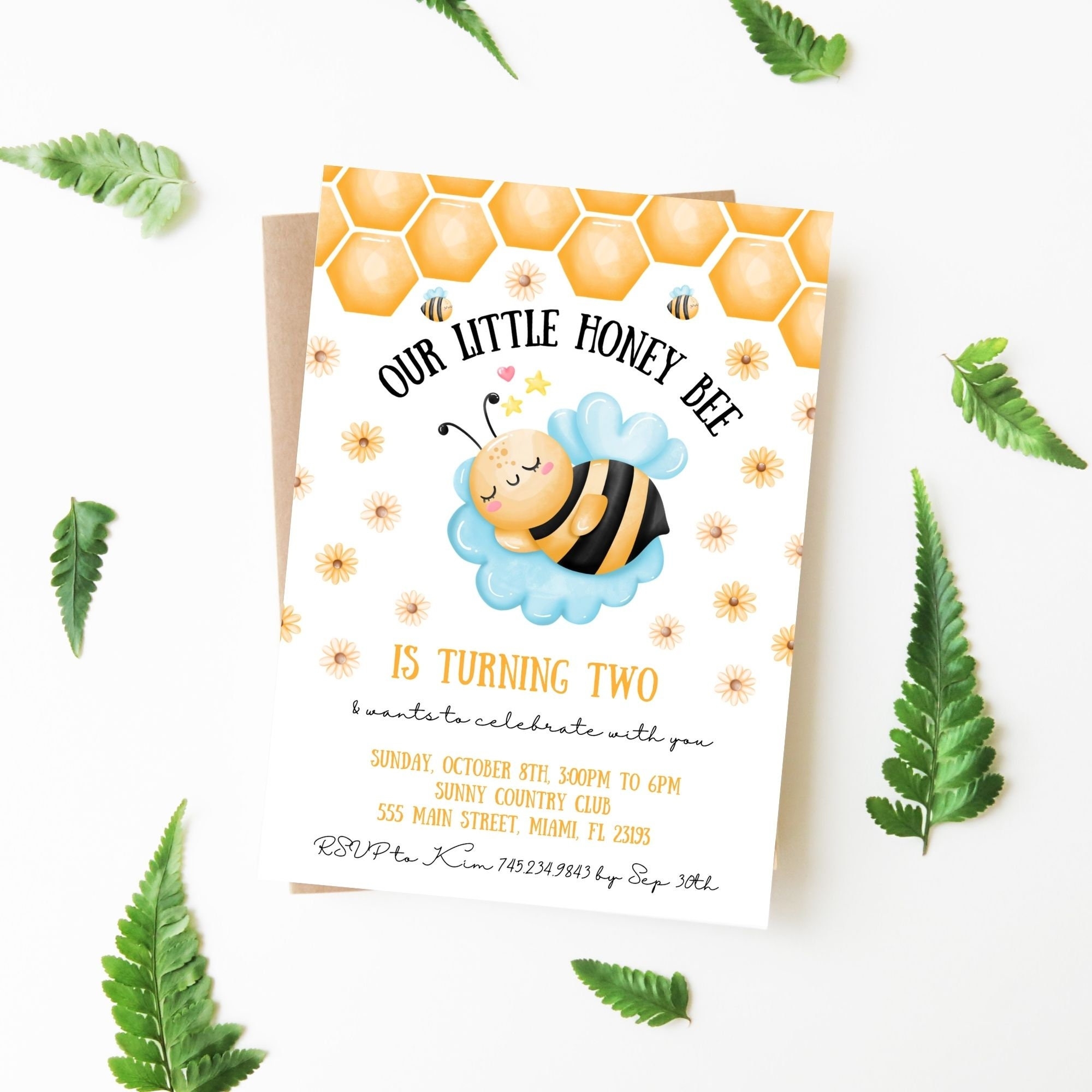 Editable Bee Invitation Template