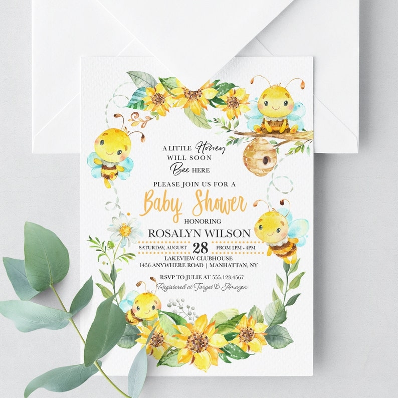 Editable Bee Invitation Template