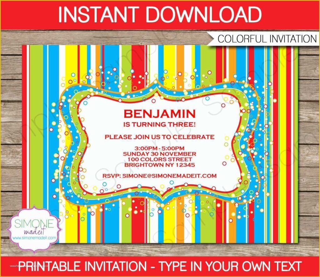 Editable Birthday Invitations Templates Free Of Candyland Party