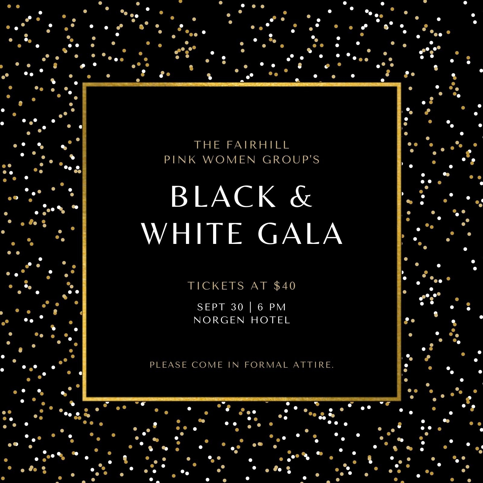 Editable Black And Gold Invitation Template