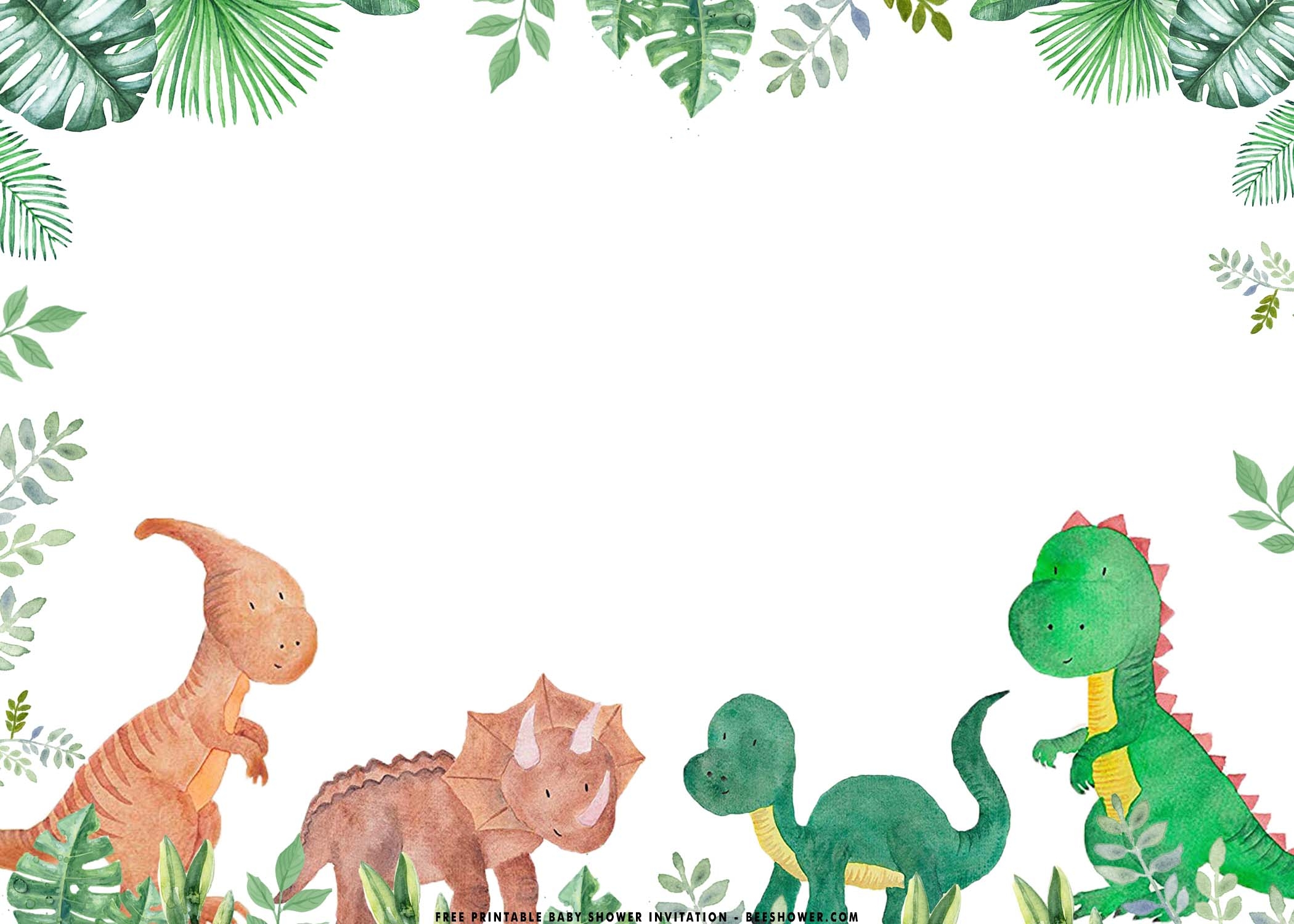 Editable Blank Dinosaur Invitation Template Free FREE PRINTABLE TEMPLATES