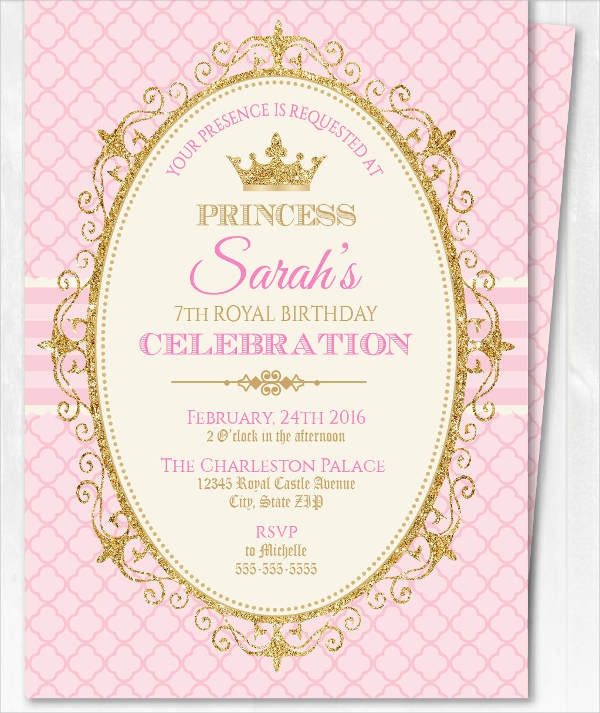 editable blank princess invitation template