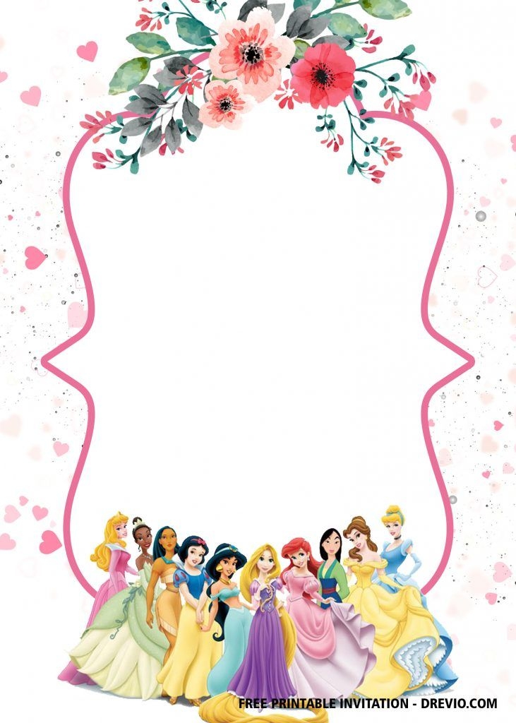 Editable Blank Princess Invitation Template Printable Word Searches