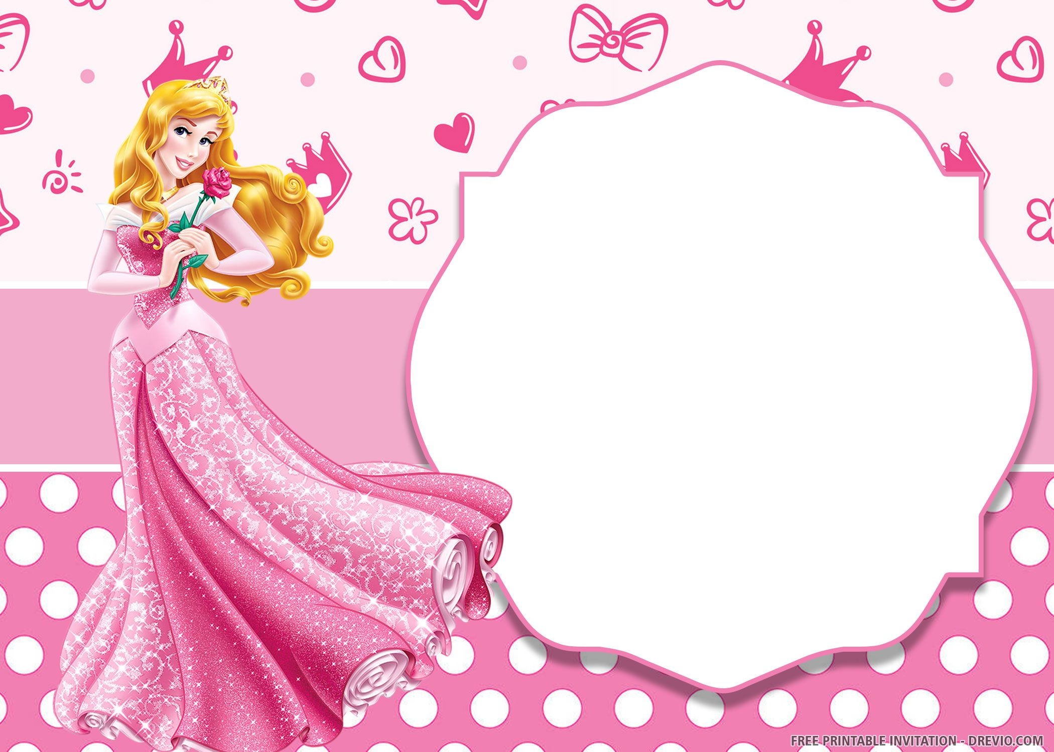 Editable Blank Princess Invitation Template