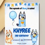 Editable Bluey Birthday Invitation