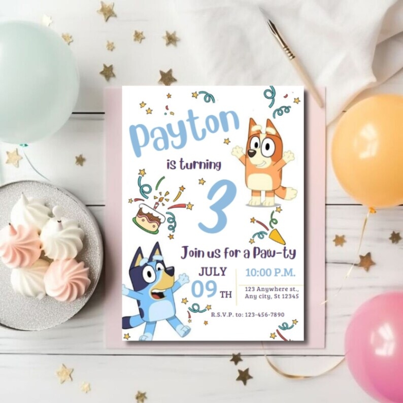 EDITABLE Bluey Invitation Bluey Birthday Invitation Party Invite 