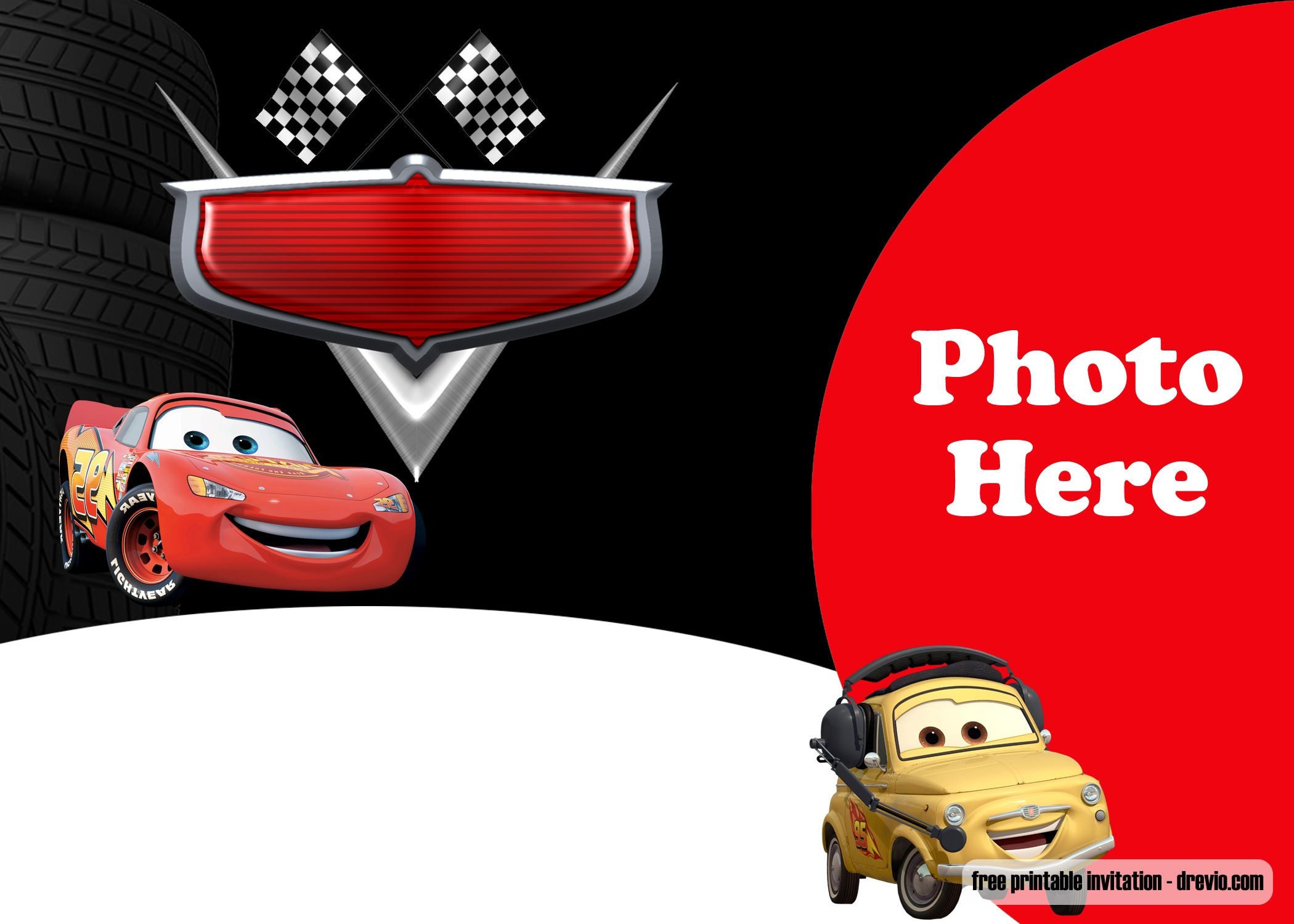 editable cars birthday invitation template