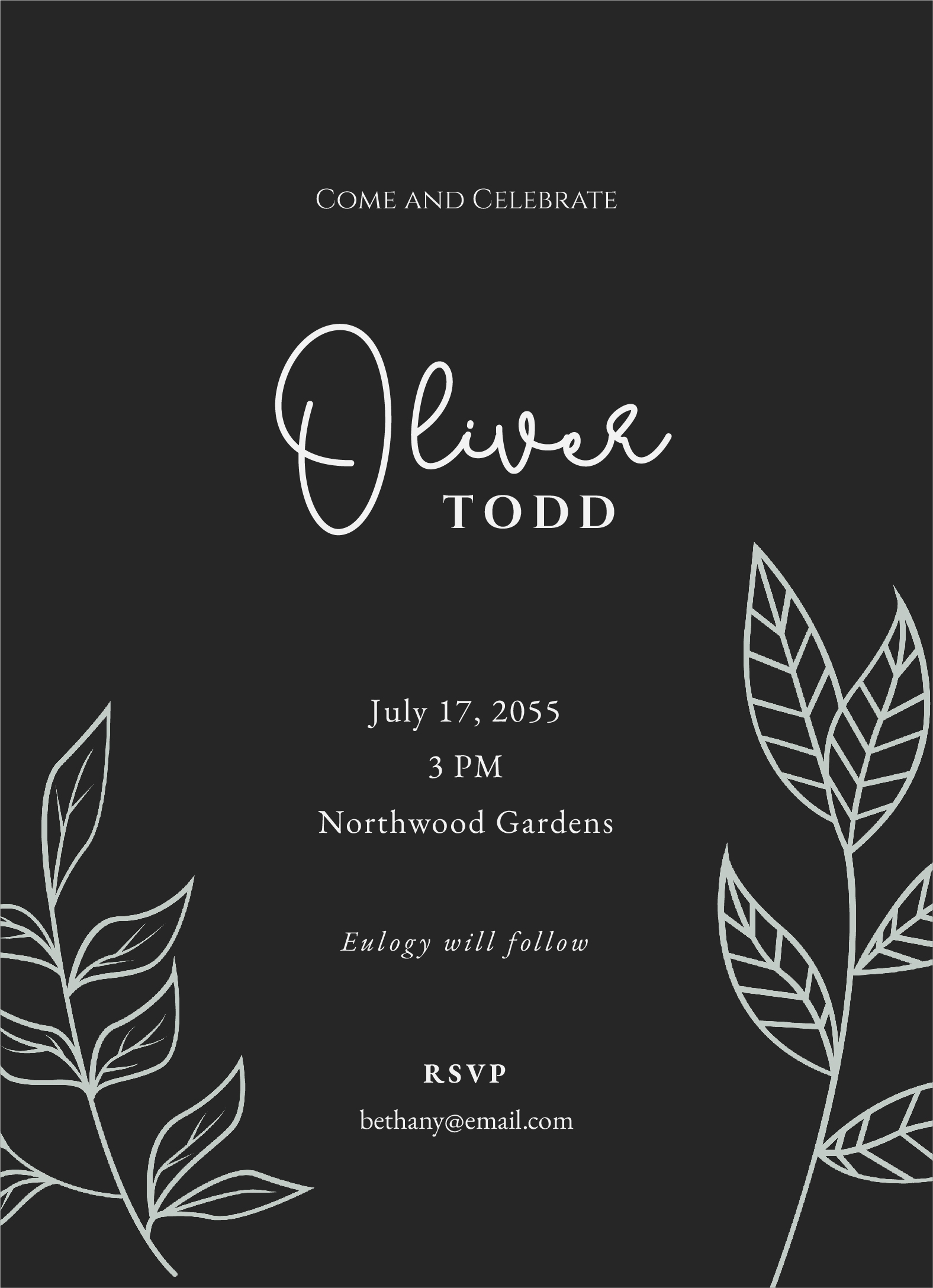 celebration of life invitation template word